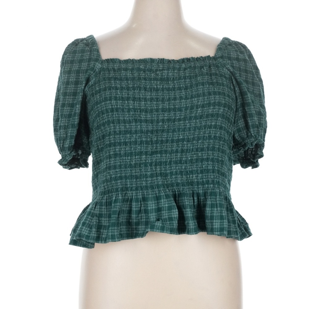 J. Crew Green Plaid Women's Top XL